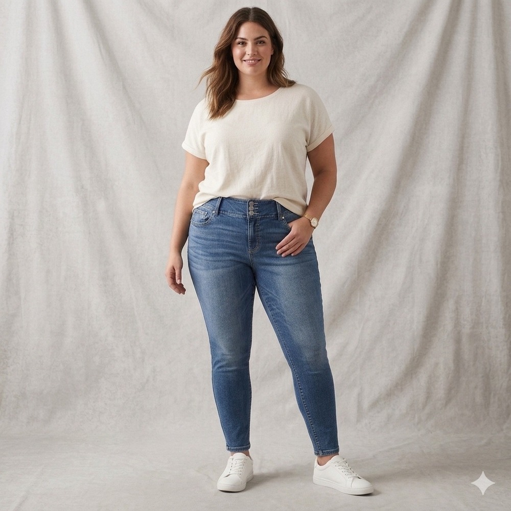 Torrid Womens Size 16S Super Soft Jeggings Blue Denim Mid Rise Skinny Jeans